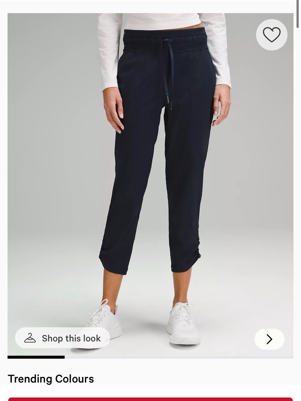 lululemon athletica Navy Cropped Drawstring dance studio Joggers